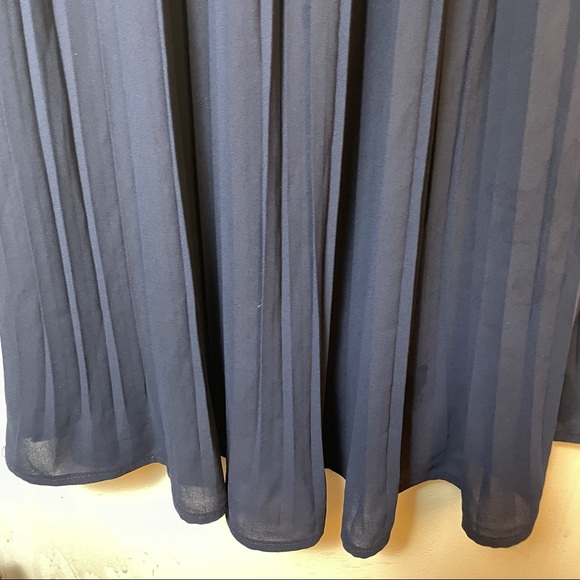SABINE Navy Pleated Strapless Maxi Dress Size S - Picture 4 of 13